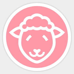 Cute Sheep Icon - in pink Sticker